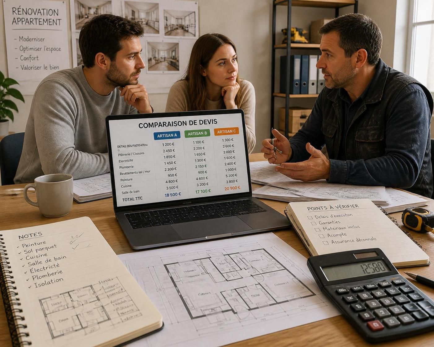 découvrez le prix moyen au m² pour la rénovation d'un appartement en 2026 et obtenez des conseils pour estimer votre budget rénovation avec précision.