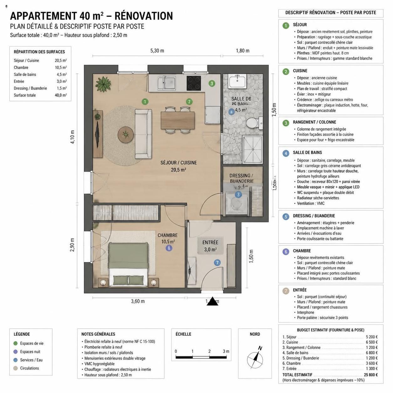 découvrez le prix moyen pour la rénovation d'un appartement de 40m2 en 2026, avec un aperçu complet des coûts, conseils et facteurs influençant votre budget.