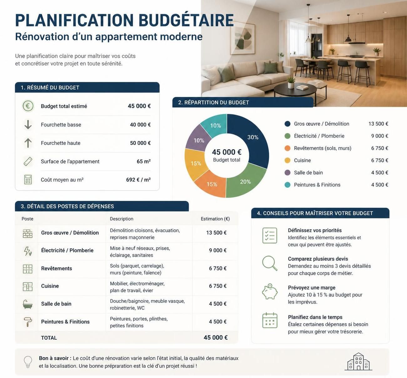 découvrez les étapes clés pour réussir la rénovation de votre appartement, de la planification à la réalisation, pour transformer votre espace avec succès.
